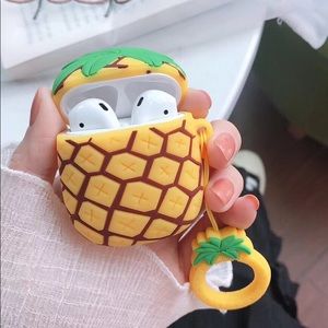 For AirPods Charging Case Pineapple & Ring Strap